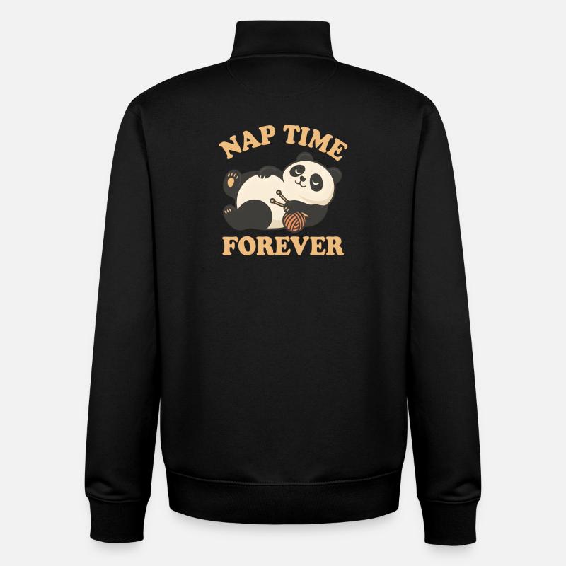  Panda – Nap Time Forever - Unisex Organic Zip Sweatshirt von Stanley/Stella - Schwarz