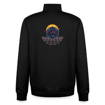 Neon 80 ́s Cube - Unisex Organic Zip Sweatshirt by Stanley/Stella - black - Back - AI Model Male 185 light (185cm)