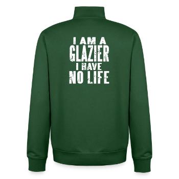 Glazier No Life Workaholic Humor Window Installer - Unisex Organic Zip Sweatshirt von Stanley/Stella - Flaschengrün - Hinten - AI Model Male 185 dark (185cm)
