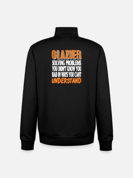 Glazier Nutritional Facts Parody Work Skill Humor - Unisex Organic Zip Sweatshirt by Stanley/Stella - black