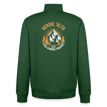Verso L Alto Saint Pier Giorgio Frassati - Sweat zippé unisexe en coton bio Stanley/Stella - vert bouteille - Dos - AI Model Male 185 dark (185cm)