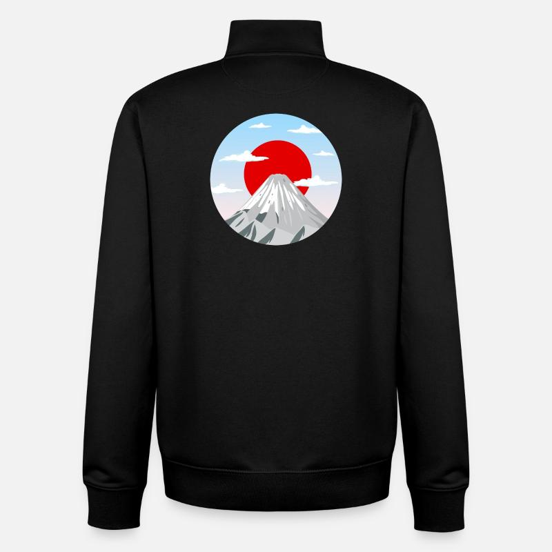 Berg Fuji Kunstgrafik - Unisex Organic Zip Sweatshirt von Stanley/Stella - Schwarz