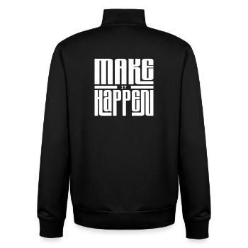 Expression of Joy in Linear Typography - Unisex Organic Zip Sweatshirt by Stanley/Stella - black - Back - AI Model Male 185 light (185cm)