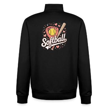 Softball - Unisex Organic Zip Sweatshirt by Stanley/Stella - black - Back - AI Model Male 185 light (185cm)