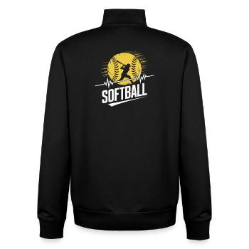 Softball - Unisex Organic Zip Sweatshirt von Stanley/Stella - Schwarz - Hinten - AI Model Male 185 light (185cm)