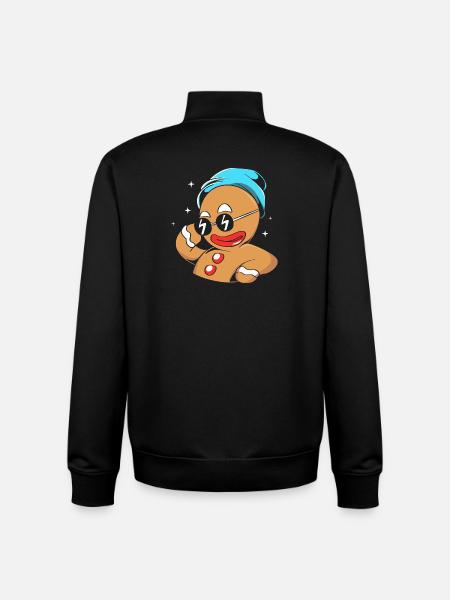 Gingerbread man Christmas gingerbread - Unisex Organic Zip Sweatshirt by Stanley/Stella - black