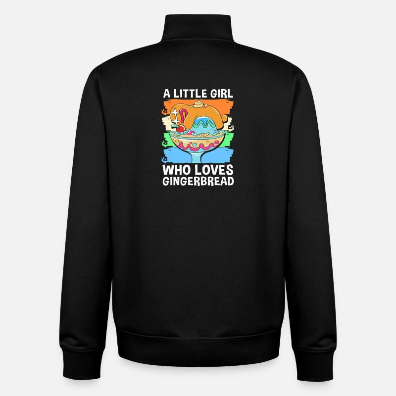 Gingerbread man Christmas gingerbread - Unisex Organic Zip Sweatshirt by Stanley/Stella - black
