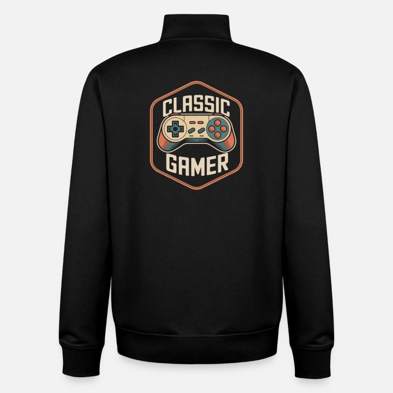 Classic Gamer Retro Controller Nostalgie - Unisex Organic Zip Sweatshirt von Stanley/Stella - Schwarz