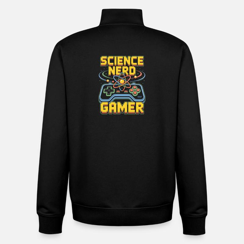 Science Nerd Gamer Atom Controller Wissenschaft - Unisex Organic Zip Sweatshirt von Stanley/Stella - Schwarz