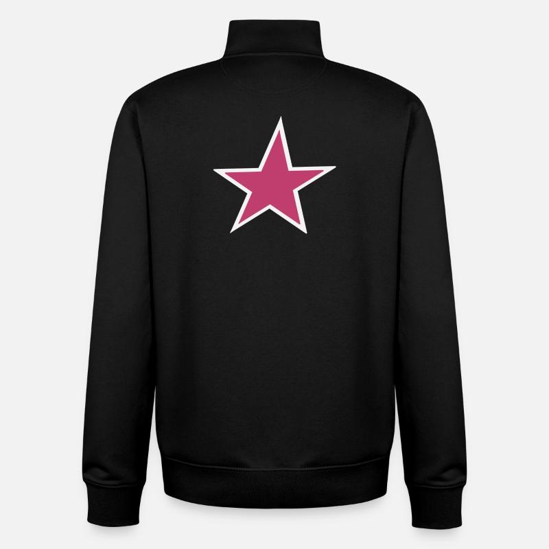 Illustration minimaliste d’étoile rose - Sweat zippé unisexe en coton bio Stanley/Stella - noir