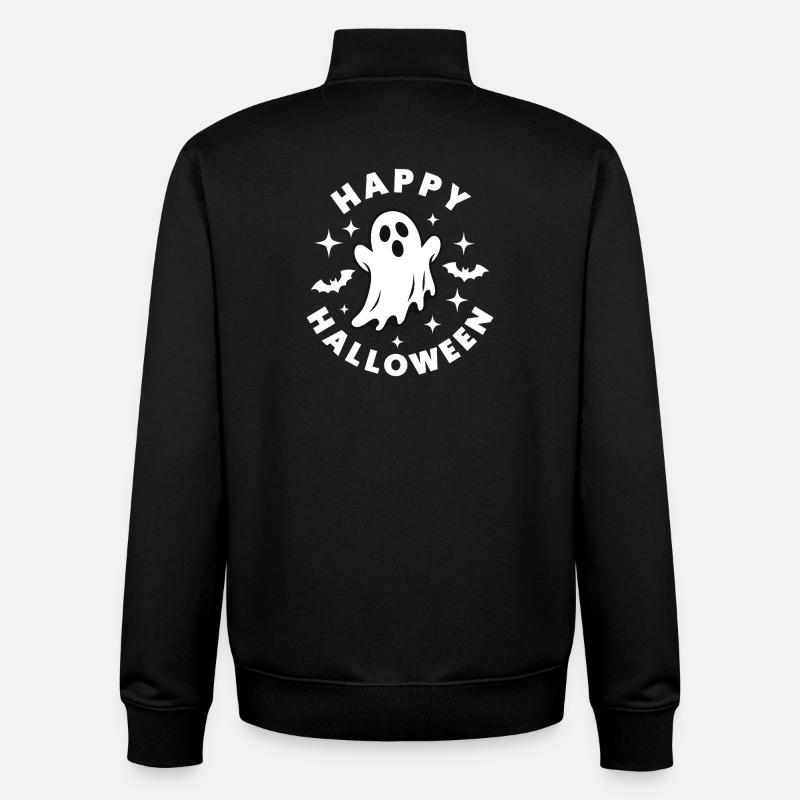 Joyeux halloween - Sweat zippé unisexe en coton bio Stanley/Stella - noir