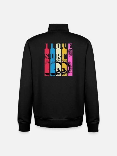 Mehrfarbige Surfwellen - Unisex Organic Zip Sweatshirt von Stanley/Stella - Schwarz