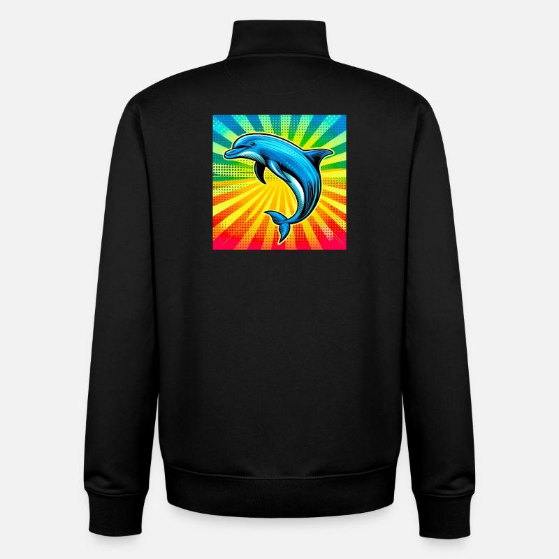 dauphin - Sweat zippé unisexe en coton bio Stanley/Stella - noir