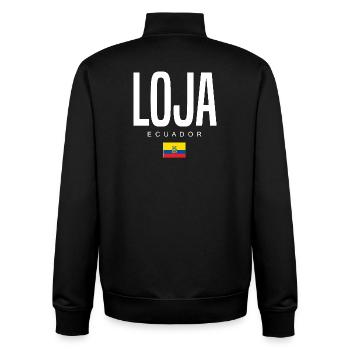 Loja Ecuador Ecuadorians - Unisex Organic Zip Sweatshirt by Stanley/Stella - black - Back - AI Model Male 185 light (185cm)