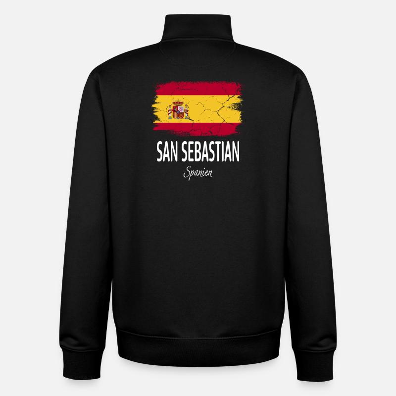 Saint-Sébastien - Sweat zippé unisexe en coton bio Stanley/Stella - noir