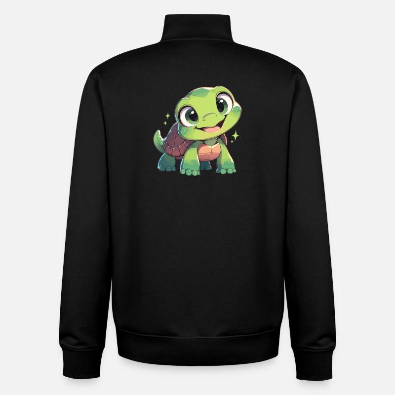 Tortues Tortue - Sweat zippé unisexe en coton bio Stanley/Stella - noir
