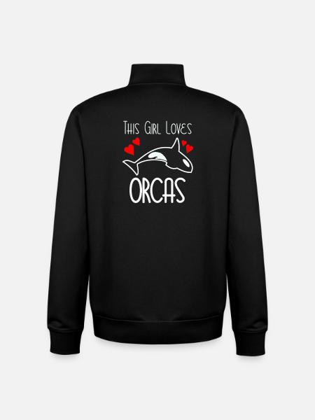 Cette fille aime les orques - Sweat zippé unisexe en coton bio Stanley/Stella - noir