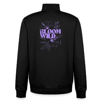 Bloom Wild Illustration botanique - Sweat zippé unisexe en coton bio Stanley/Stella - noir - Dos - AI Model Male 185 light (185cm)