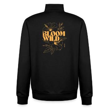 Bloom Wild Floral Typografie Design - Unisex Organic Zip Sweatshirt von Stanley/Stella - Schwarz - Hinten - AI Model Male 185 light (185cm)