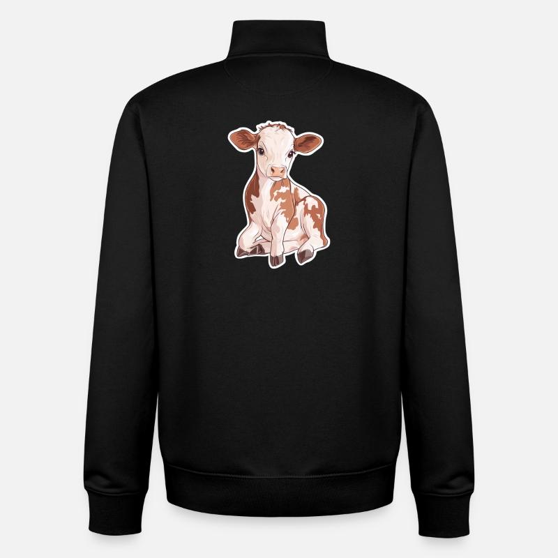 Vache - Sweat zippé unisexe en coton bio Stanley/Stella - noir