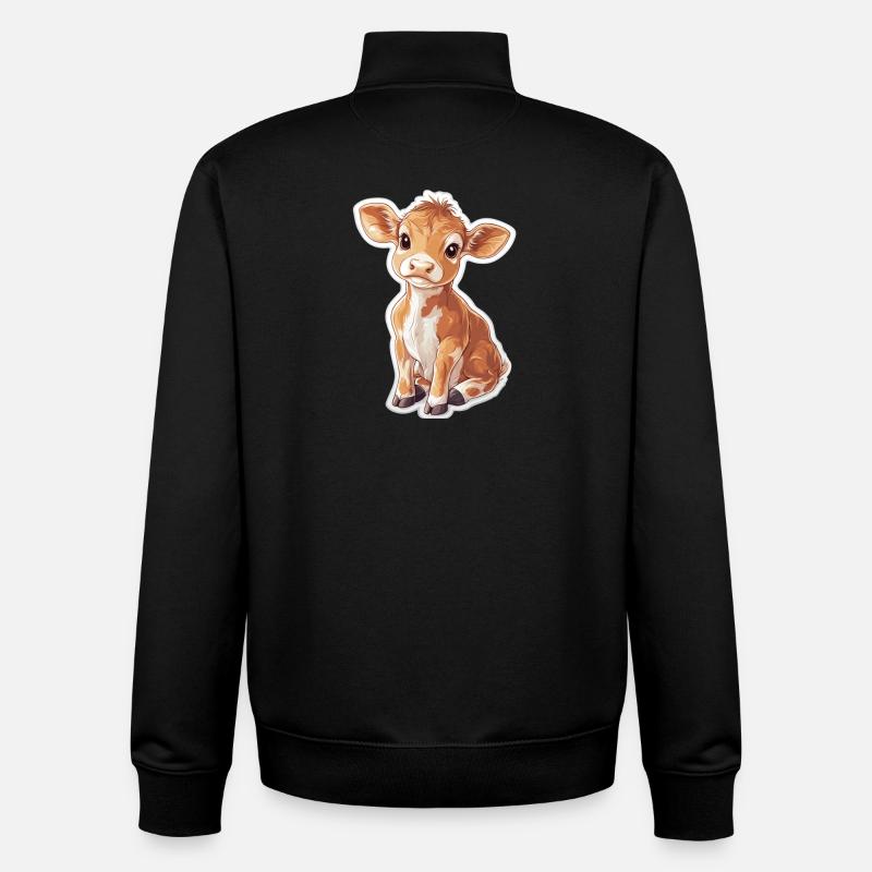 Kuh - Unisex Organic Zip Sweatshirt von Stanley/Stella - Schwarz