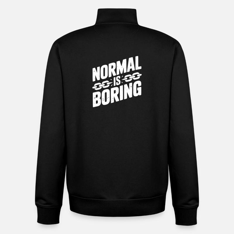 Normal ist langweilig - Unisex Organic Zip Sweatshirt von Stanley/Stella - Schwarz