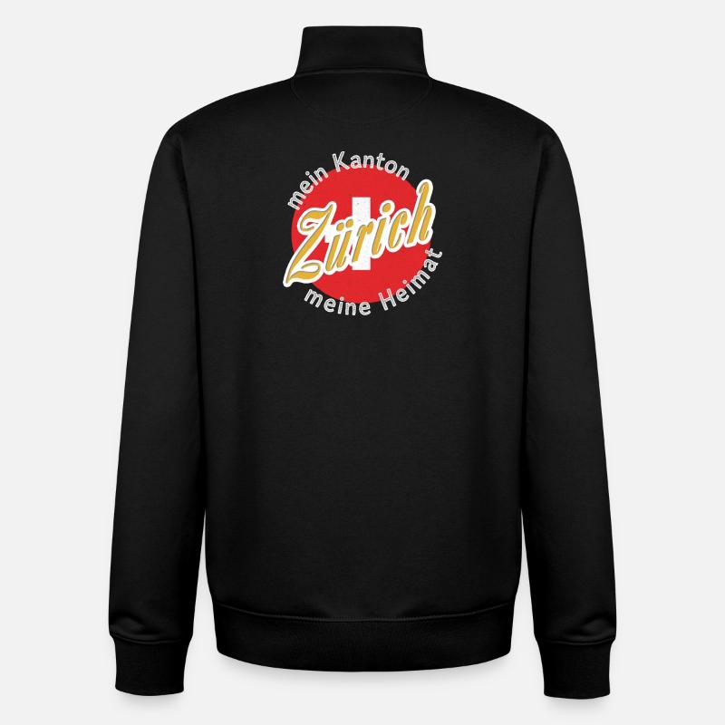 Mon pays natal Zuarich cadeau - Sweat zippé unisexe en coton bio Stanley/Stella - noir