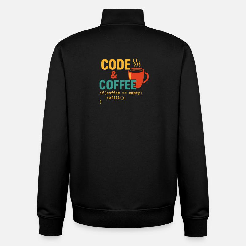 Code and coffee - Unisex Organic Zip Sweatshirt by Stanley/Stella - black