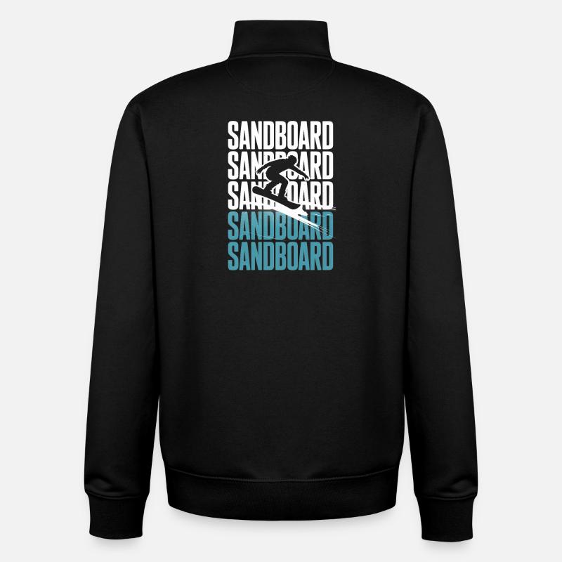 Retro Sandboarder Summer Sandboarding - Unisex Organic Zip Sweatshirt by Stanley/Stella - black