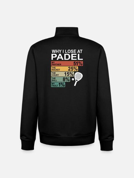 Fun Padel | Why I Lose At Padel - Unisex Organic Zip Sweatshirt by Stanley/Stella - black