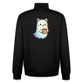 Süßer Katzengeist mit Kaffee - Sweat zippé unisexe en coton bio Stanley/Stella - noir - Dos - AI Model Male 185 light (185cm)