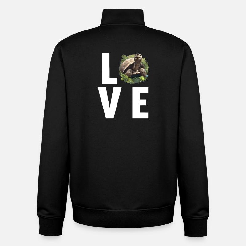 Tortues Tortue - Sweat zippé unisexe en coton bio Stanley/Stella - noir