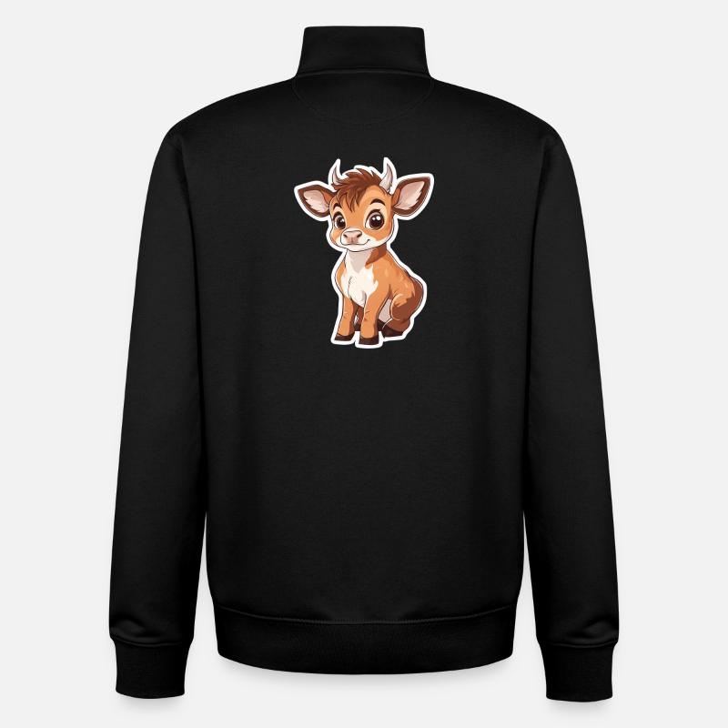 Vache - Sweat zippé unisexe en coton bio Stanley/Stella - noir