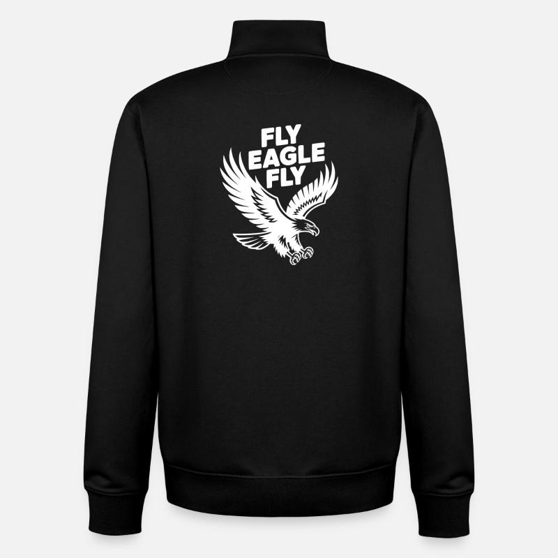 Fly Eagle Fly - Unisex Organic Zip Sweatshirt by Stanley/Stella - black