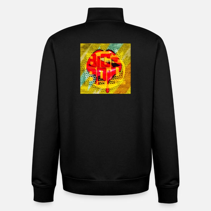 Graffiti Pop Art Sucette - Sweat zippé unisexe en coton bio Stanley/Stella - noir