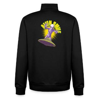 Extraterrestre sauveur - Sweat zippé unisexe en coton bio Stanley/Stella - noir - Dos - AI Model Male 185 light (185cm)