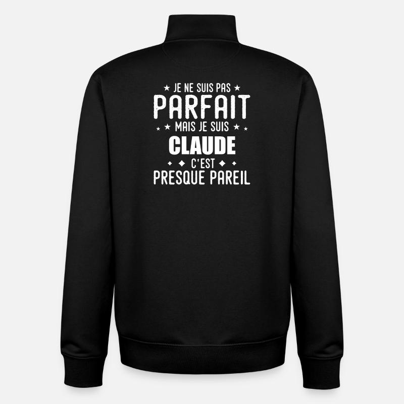 Claude: authentic, imperfect, top, perfection - Unisex Organic Zip Sweatshirt by Stanley/Stella - black