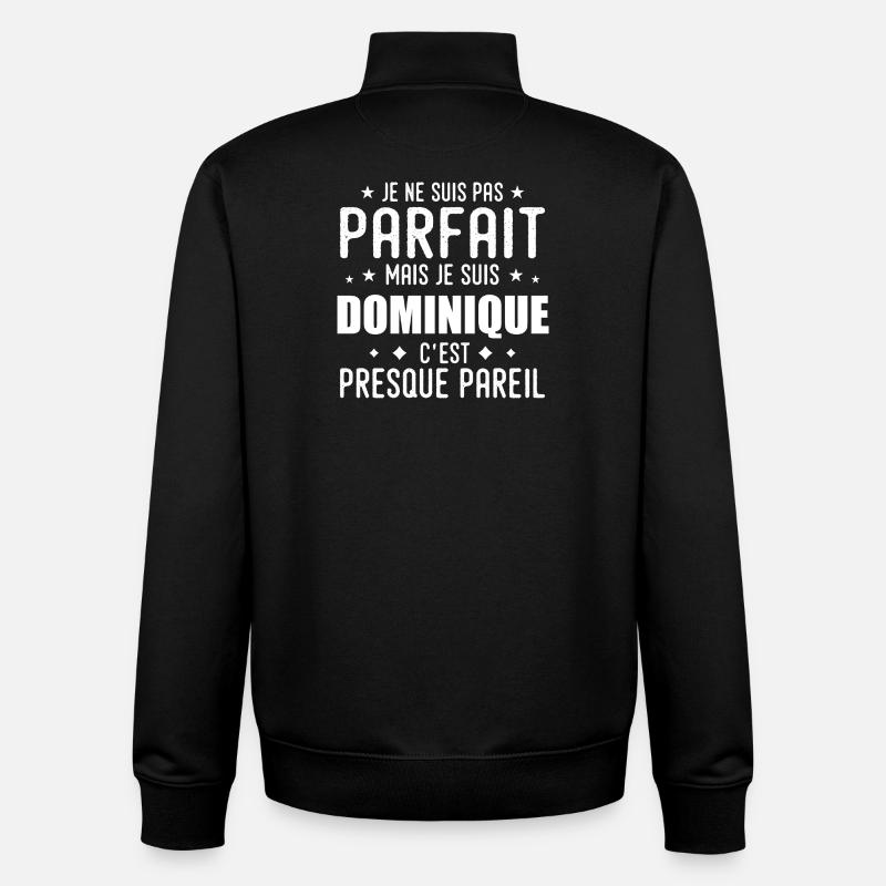 Dominique : authentique, imparfait, top, perfectio - Sweat zippé unisexe en coton bio Stanley/Stella - noir