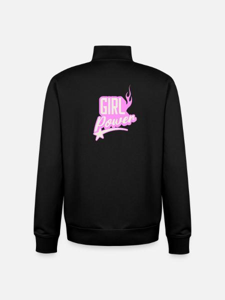 Girl Power suiker roze vlammend grafisch ontwerp - Unisex sweater met rits van biologisch katoen Stanley/Stella - zwart