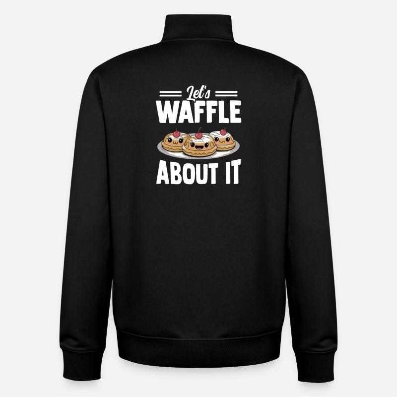 Gaufres belges Gaufres au beurre Crêpes - Sweat zippé unisexe en coton bio Stanley/Stella - noir