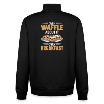 Let's Waffle About It Over Breakfast - Unisex Organic Zip Sweatshirt von Stanley/Stella - Schwarz - Hinten - AI Model Male 185 light (185cm)