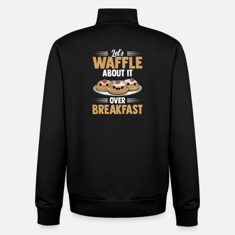 Let's Waffle About It Over Breakfast - Unisex Organic Zip Sweatshirt von Stanley/Stella - Schwarz