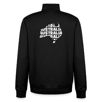 Australia  - Australien - Landkarte - Umriss - Unisex Organic Zip Sweatshirt von Stanley/Stella - Schwarz - Hinten - AI Model Male 185 light (185cm)