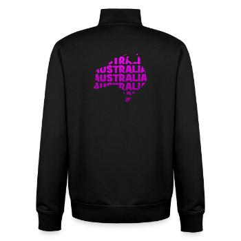 Australia  - Australien - Landkarte - Umriss - Unisex Organic Zip Sweatshirt von Stanley/Stella - Schwarz - Hinten - AI Model Male 185 light (185cm)