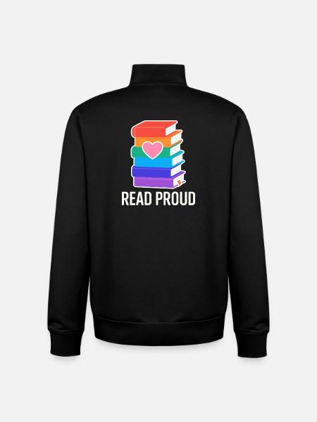 Reading Pride With Rainbow Heart - Unisex Organic Zip Sweatshirt by Stanley/Stella - black