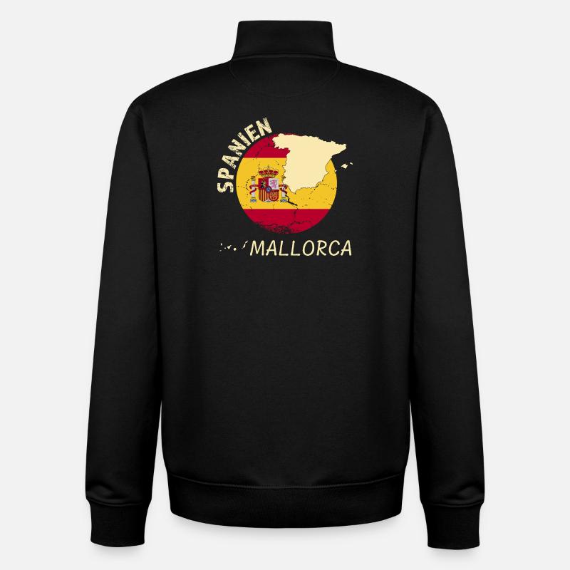 Majorque - Sweat zippé unisexe en coton bio Stanley/Stella - noir