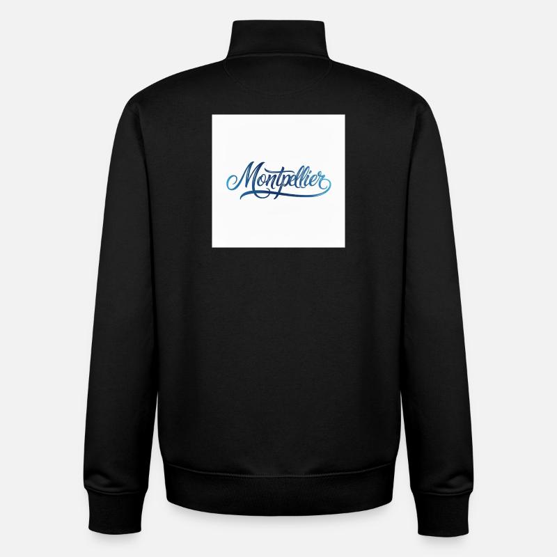 Lettrage à la main de Montpellier - Sweat zippé unisexe en coton bio Stanley/Stella - noir