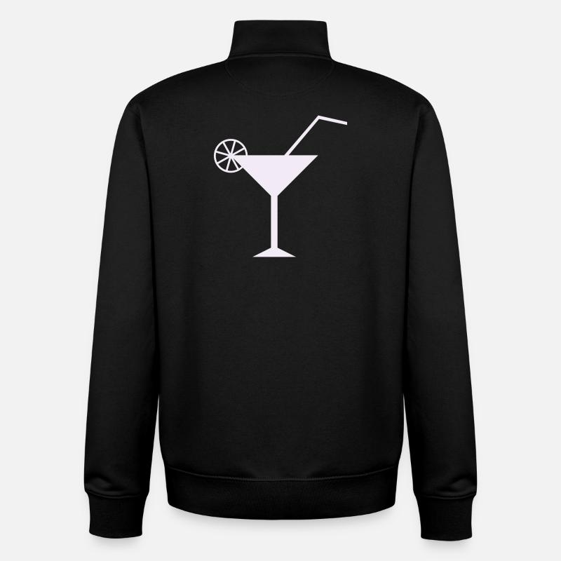 Design élégant de cocktail au citron - Sweat zippé unisexe en coton bio Stanley/Stella - noir