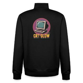CRT Computer Pop Culture Retro Video Game - Unisex Organic Zip Sweatshirt by Stanley/Stella - black - Back - AI Model Male 185 light (185cm)