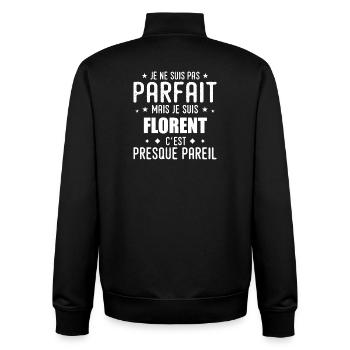 Florent: authentisch, unvollkommen, Oberteil, Perfektion - Unisex Organic Zip Sweatshirt von Stanley/Stella - Schwarz - Hinten - AI Model Male 185 light (185cm)